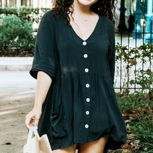 Black button down Zara dress large